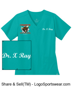 THE DR. X RAY IVERMECTIN SCRUB SHIRT FOR LADIES Design Zoom